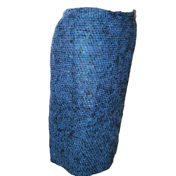 Pendleton Wool Skirt Blue Black Pencil Straight Woman's Size 10 Vintage JJ3251 - Picture 4 of 8